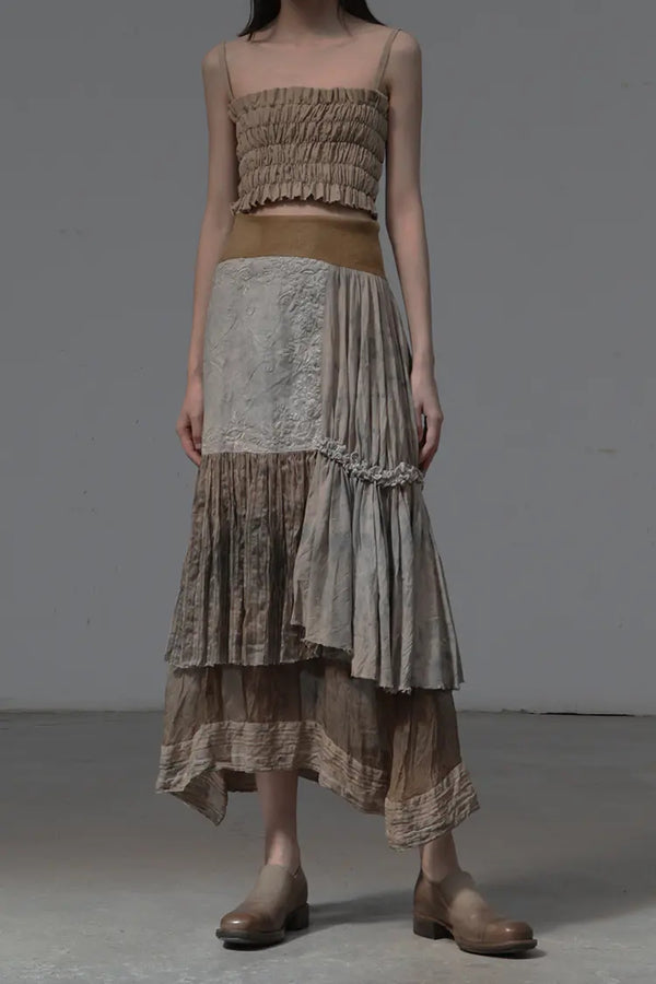 MUTEDANCE MD19FWTH02-1 Silk stitching dyed skirt